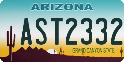AZ license plate AST2332