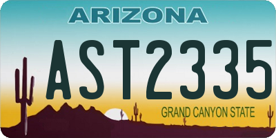 AZ license plate AST2335