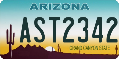 AZ license plate AST2342