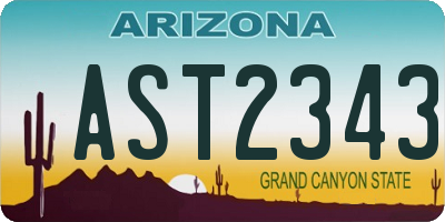 AZ license plate AST2343