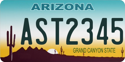 AZ license plate AST2345