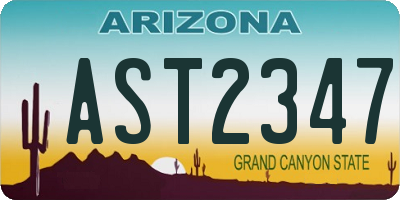 AZ license plate AST2347