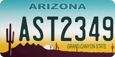 AZ license plate AST2349