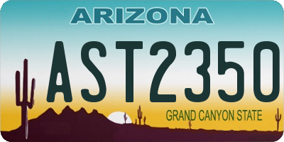 AZ license plate AST2350