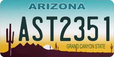 AZ license plate AST2351