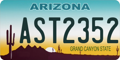 AZ license plate AST2352