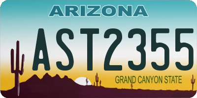 AZ license plate AST2355