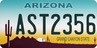 AZ license plate AST2356