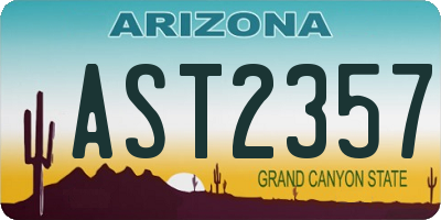 AZ license plate AST2357