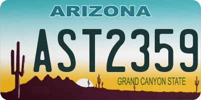 AZ license plate AST2359