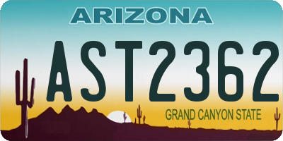 AZ license plate AST2362