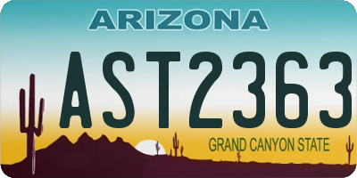 AZ license plate AST2363