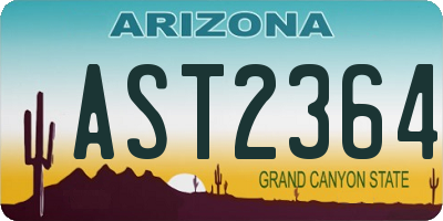 AZ license plate AST2364