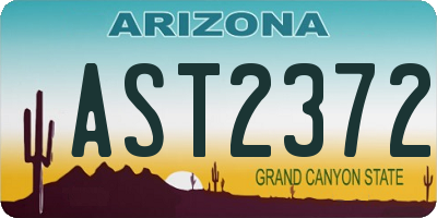 AZ license plate AST2372