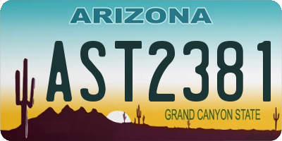 AZ license plate AST2381