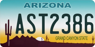 AZ license plate AST2386