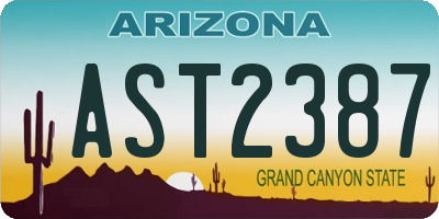 AZ license plate AST2387