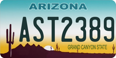 AZ license plate AST2389