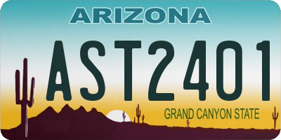 AZ license plate AST2401