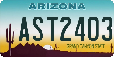AZ license plate AST2403