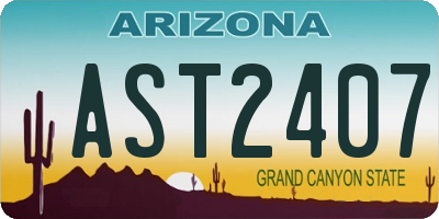 AZ license plate AST2407