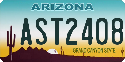 AZ license plate AST2408