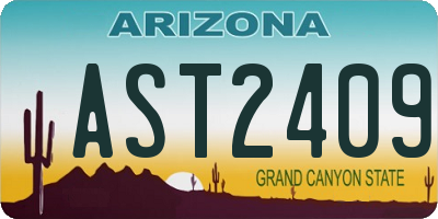 AZ license plate AST2409
