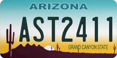 AZ license plate AST2411