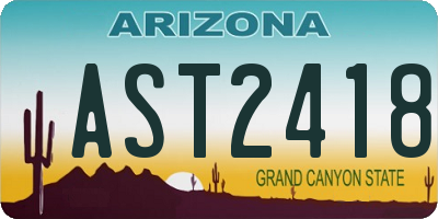 AZ license plate AST2418