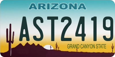AZ license plate AST2419