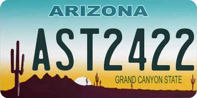 AZ license plate AST2422