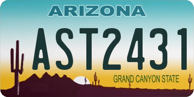 AZ license plate AST2431