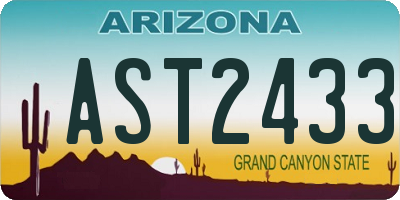 AZ license plate AST2433