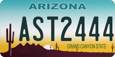 AZ license plate AST2444