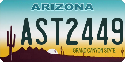 AZ license plate AST2449