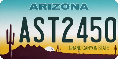 AZ license plate AST2450