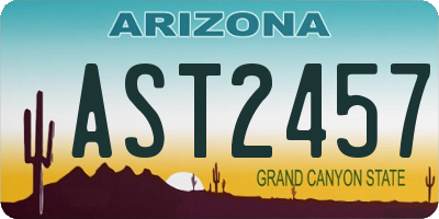 AZ license plate AST2457