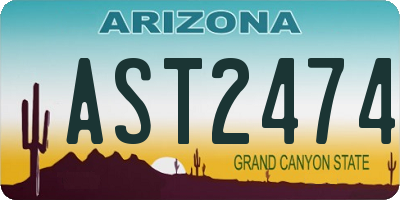 AZ license plate AST2474