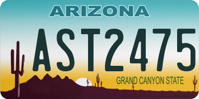AZ license plate AST2475