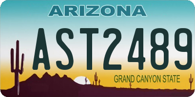 AZ license plate AST2489