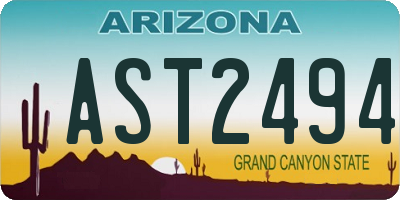 AZ license plate AST2494