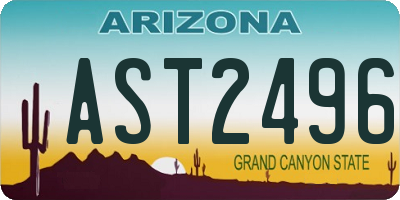 AZ license plate AST2496
