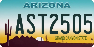 AZ license plate AST2505