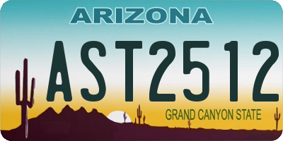 AZ license plate AST2512