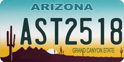AZ license plate AST2518