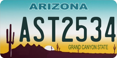 AZ license plate AST2534