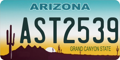 AZ license plate AST2539