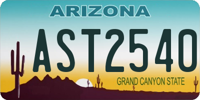 AZ license plate AST2540