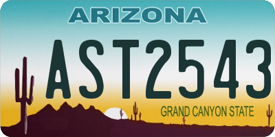 AZ license plate AST2543