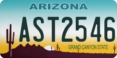 AZ license plate AST2546